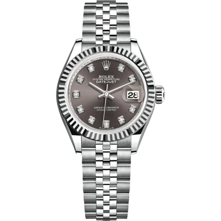 Rolex Datejust 28 279174 Steel Grey Diamond Dial Jubilee