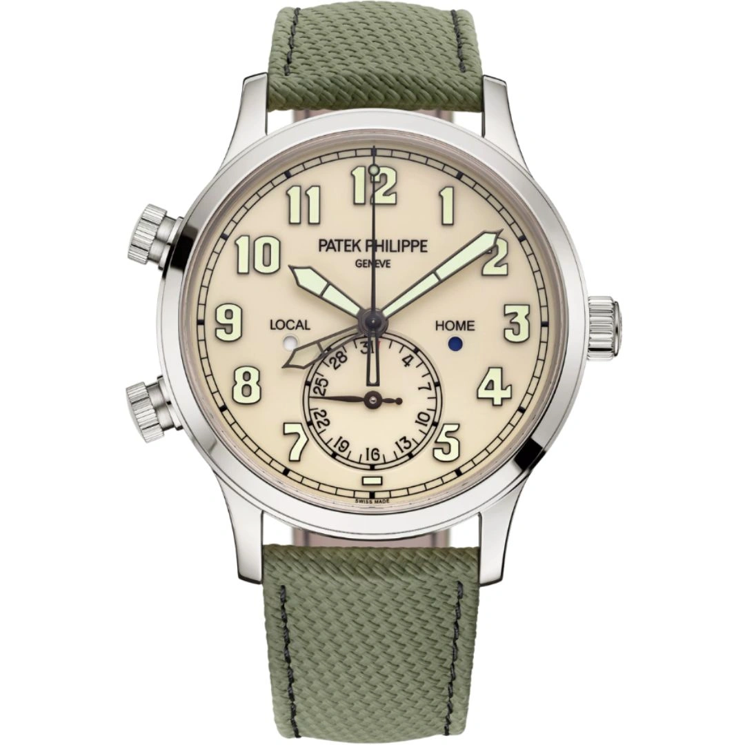 5524g-010_1 Patek Philippe Calatrava Pilot Travel Time 5524G-010 White Gold Ivory Dial - Image 1